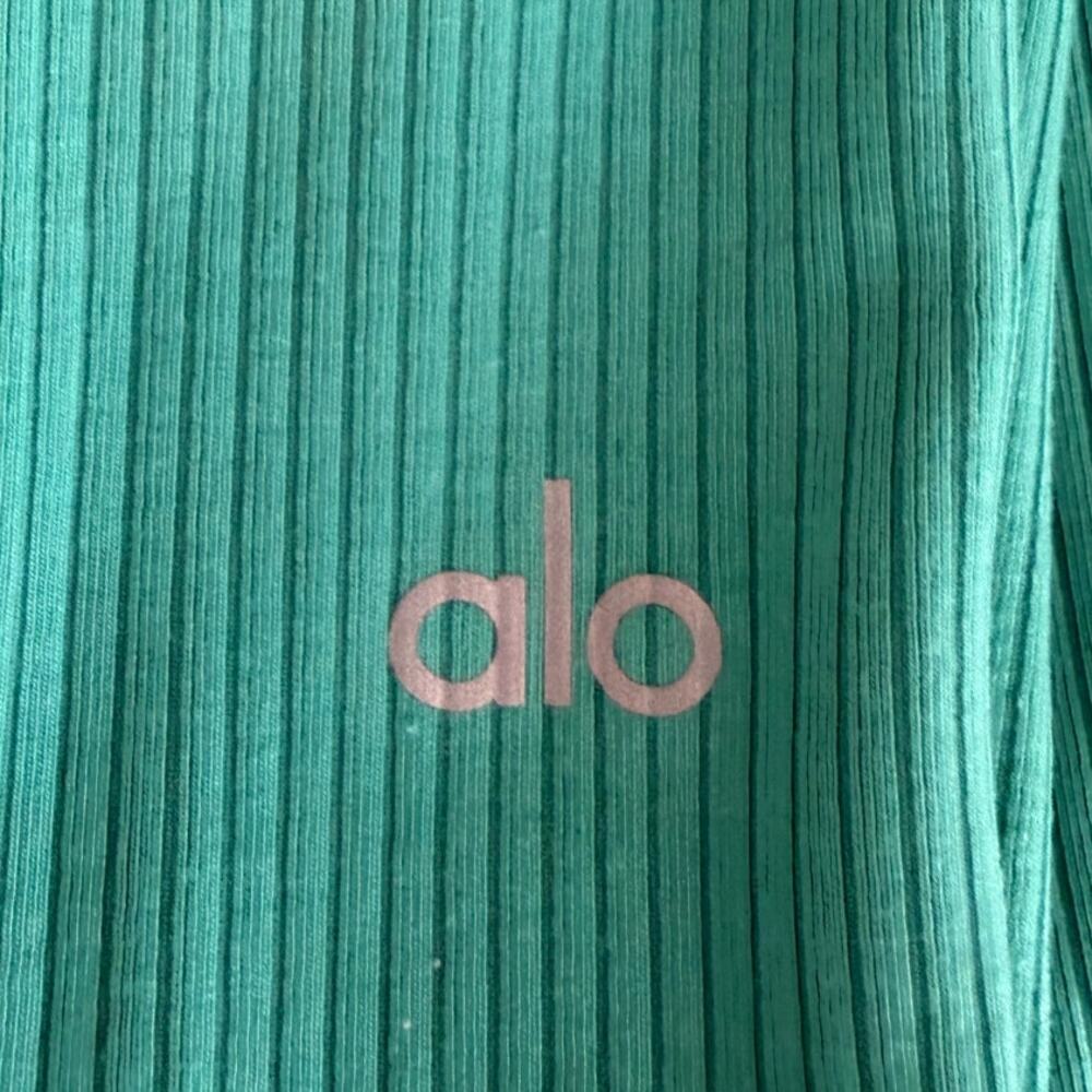Alo Yoga Ribbed High Waist Blissful Leggings Teal Size XS Minimalist